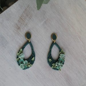 Emerald Teardrops with Roses