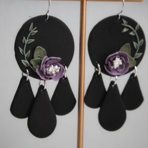 Violet Floral Earrings